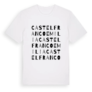 Castelfranco Emilia ordlek t-shirt – ekologisk bomull t-shirt från Pinshirt
