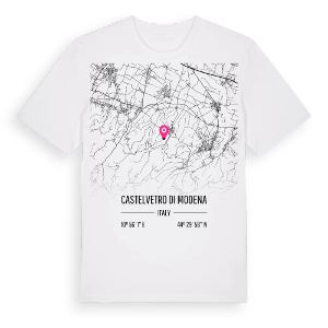 Castelvetro di Modena karta t-shirt – ekologisk bomull t-shirt från Pinshirt
