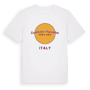 Castelvetro Piacentino cirkel t-shirt – ekologisk bomull t-shirt från Pinshirt