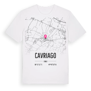 Cavriago karta t-shirt – ekologisk bomull t-shirt från Pinshirt