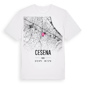 Cesena karta t-shirt – ekologisk bomull t-shirt från Pinshirt