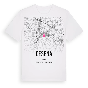 Cesena karta t-shirt – ekologisk bomull t-shirt från Pinshirt