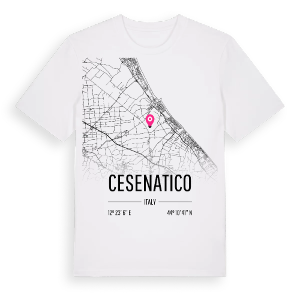 Cesenatico karta t-shirt – ekologisk bomull t-shirt från Pinshirt
