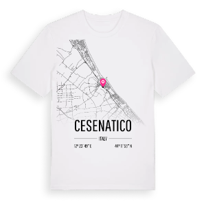 Cesenatico karta t-shirt – ekologisk bomull t-shirt från Pinshirt