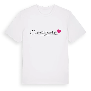 Codigoro hjärta t-shirt – ekologisk bomull t-shirt från Pinshirt