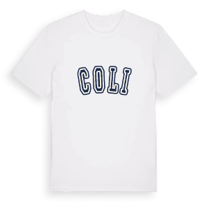 Coli college t-shirt – ekologisk bomull t-shirt från Pinshirt