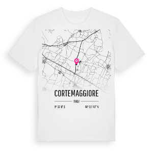 Cortemaggiore karta t-shirt – ekologisk bomull t-shirt från Pinshirt