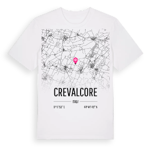 Crevalcore karta t-shirt – ekologisk bomull t-shirt från Pinshirt