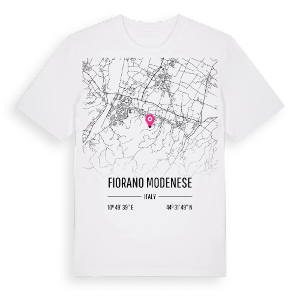 Fiorano Modenese karta t-shirt – ekologisk bomull t-shirt från Pinshirt
