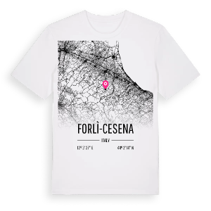 Forlì-Cesena karta t-shirt – ekologisk bomull t-shirt från Pinshirt