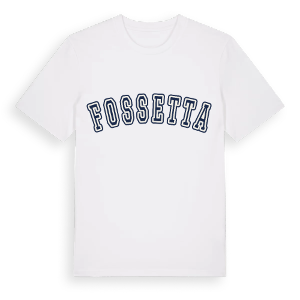 Fossetta college t-shirt – ekologisk bomull t-shirt från Pinshirt