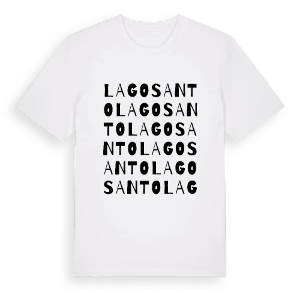 Lagosanto ordlek t-shirt – ekologisk bomull t-shirt från Pinshirt