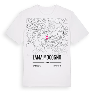 Lama Mocogno karta t-shirt – ekologisk bomull t-shirt från Pinshirt