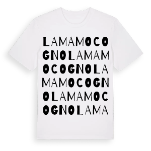 Lama Mocogno ordlek t-shirt – ekologisk bomull t-shirt från Pinshirt