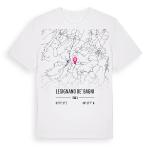 Lesignano de' Bagni karta t-shirt – ekologisk bomull t-shirt från Pinshirt