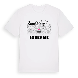 Någon i Lugo älskar mig t-shirt – ekologisk bomull t-shirt från Pinshirt