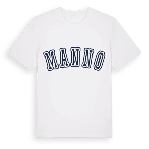Manno college t-shirt – ekologisk bomull t-shirt från Pinshirt