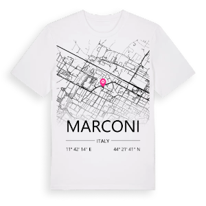 Marconi karta t-shirt – ekologisk bomull t-shirt från Pinshirt