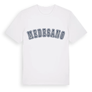 Medesano college t-shirt – ekologisk bomull t-shirt från Pinshirt