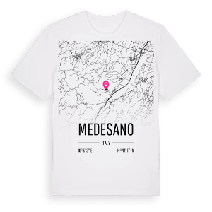 Medesano karta t-shirt – ekologisk bomull t-shirt från Pinshirt