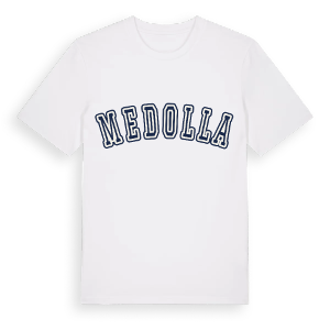 Medolla college t-shirt – ekologisk bomull t-shirt från Pinshirt