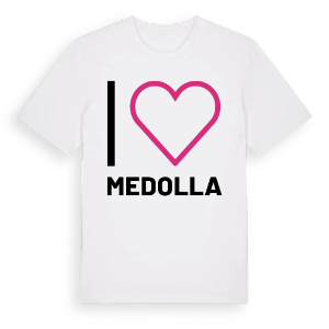 Jag älskar Medolla t-shirt stort tryck – ekologisk bomull t-shirt från Pinshirt