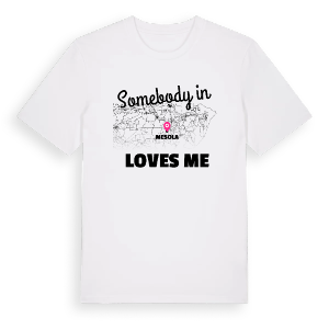 Någon i Mesola älskar mig t-shirt – ekologisk bomull t-shirt från Pinshirt