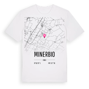 Minerbio karta t-shirt – ekologisk bomull t-shirt från Pinshirt