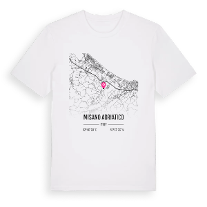 Misano Adriatico karta t-shirt – ekologisk bomull t-shirt från Pinshirt