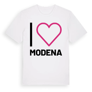 Jag älskar Modena t-shirt stort tryck – ekologisk bomull t-shirt från Pinshirt