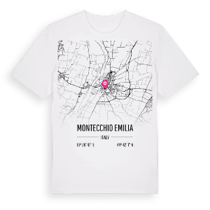 Montecchio Emilia karta t-shirt – ekologisk bomull t-shirt från Pinshirt