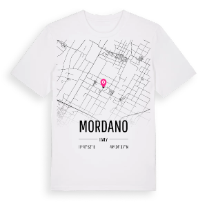 Mordano karta t-shirt – ekologisk bomull t-shirt från Pinshirt