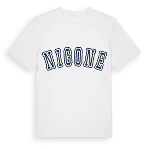 Nigone college t-shirt – ekologisk bomull t-shirt från Pinshirt