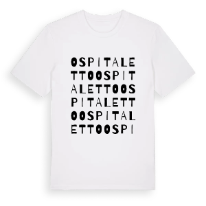 Ospitaletto ordlek t-shirt – ekologisk bomull t-shirt från Pinshirt