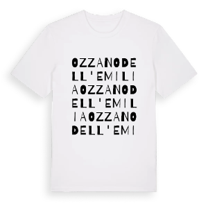 Ozzano dell'Emilia ordlek t-shirt – ekologisk bomull t-shirt från Pinshirt