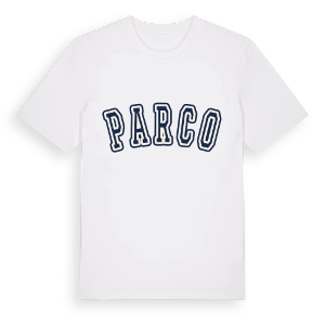 Parco college t-shirt – ekologisk bomull t-shirt från Pinshirt