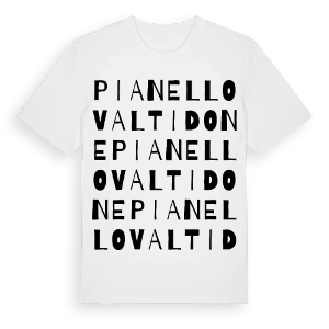 Pianello Val Tidone ordlek t-shirt – ekologisk bomull t-shirt från Pinshirt