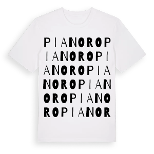 Pianoro ordlek t-shirt – ekologisk bomull t-shirt från Pinshirt