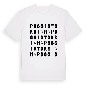 Poggio Torriana ordlek t-shirt – ekologisk bomull t-shirt från Pinshirt