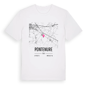 Pontenure karta t-shirt – ekologisk bomull t-shirt från Pinshirt