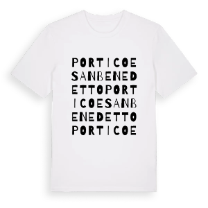 Portico e San Benedetto ordlek t-shirt – ekologisk bomull t-shirt från Pinshirt