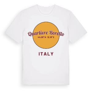 Quartiere Borello cirkel t-shirt – ekologisk bomull t-shirt från Pinshirt