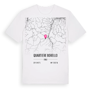 Quartiere Borello karta t-shirt – ekologisk bomull t-shirt från Pinshirt