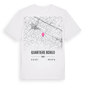 Quartiere Borgo karta t-shirt – ekologisk bomull t-shirt från Pinshirt