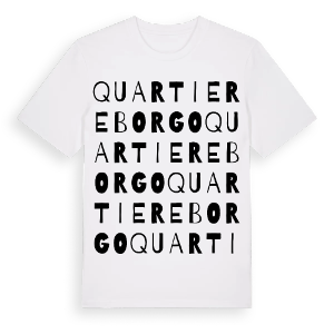 Quartiere Borgo ordlek t-shirt – ekologisk bomull t-shirt från Pinshirt