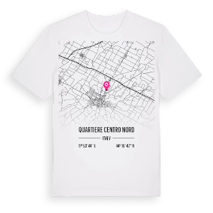 Quartiere Centro Nord karta t-shirt – ekologisk bomull t-shirt från Pinshirt