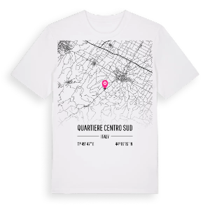 Quartiere Centro Sud karta t-shirt – ekologisk bomull t-shirt från Pinshirt