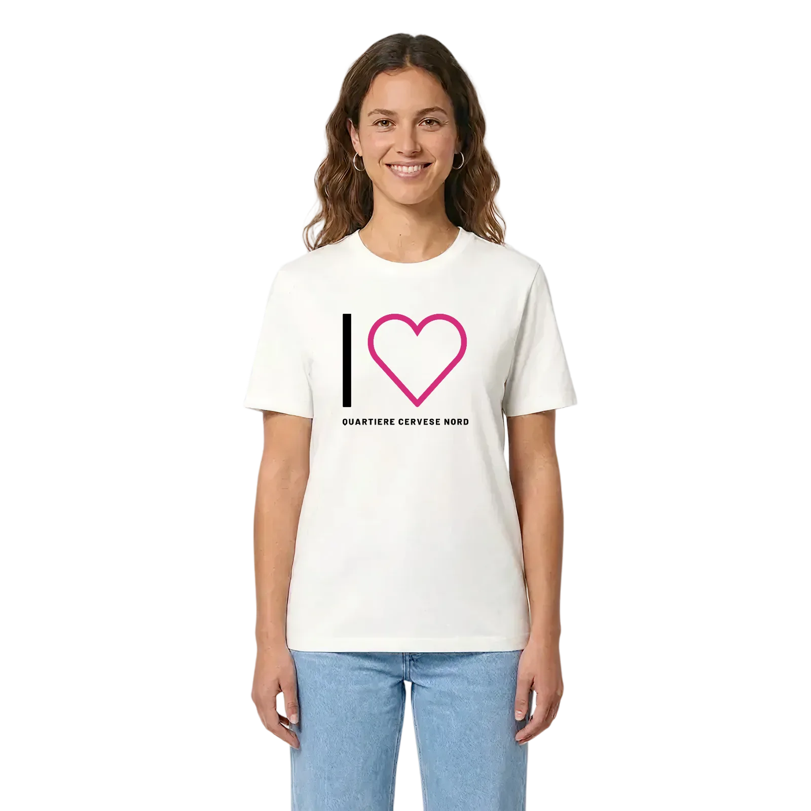 Jag älskar Quartiere Cervese Nord t-shirt stort tryck – White, i miljö