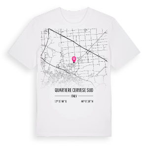 Quartiere Cervese Sud karta t-shirt – ekologisk bomull t-shirt från Pinshirt