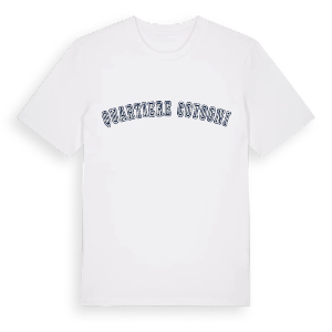 Quartiere Cotogni college t-shirt – ekologisk bomull t-shirt från Pinshirt